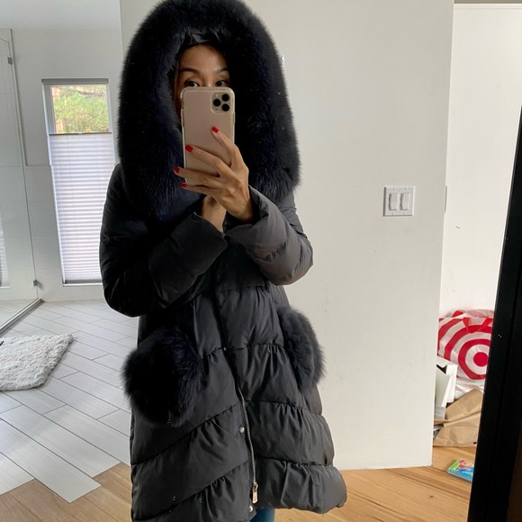 Oversized dawn puffer coat with hood - Picture 4 of 5